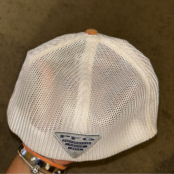 Columbia PFG Mesh Back Cap in Orange and Cream - Picture 4 of 5